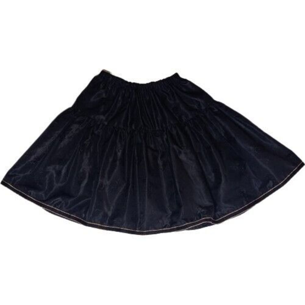 Size 4-6 Vintage Black Floral w Gold Trim A-Line Skirt - Picture 1 of 4